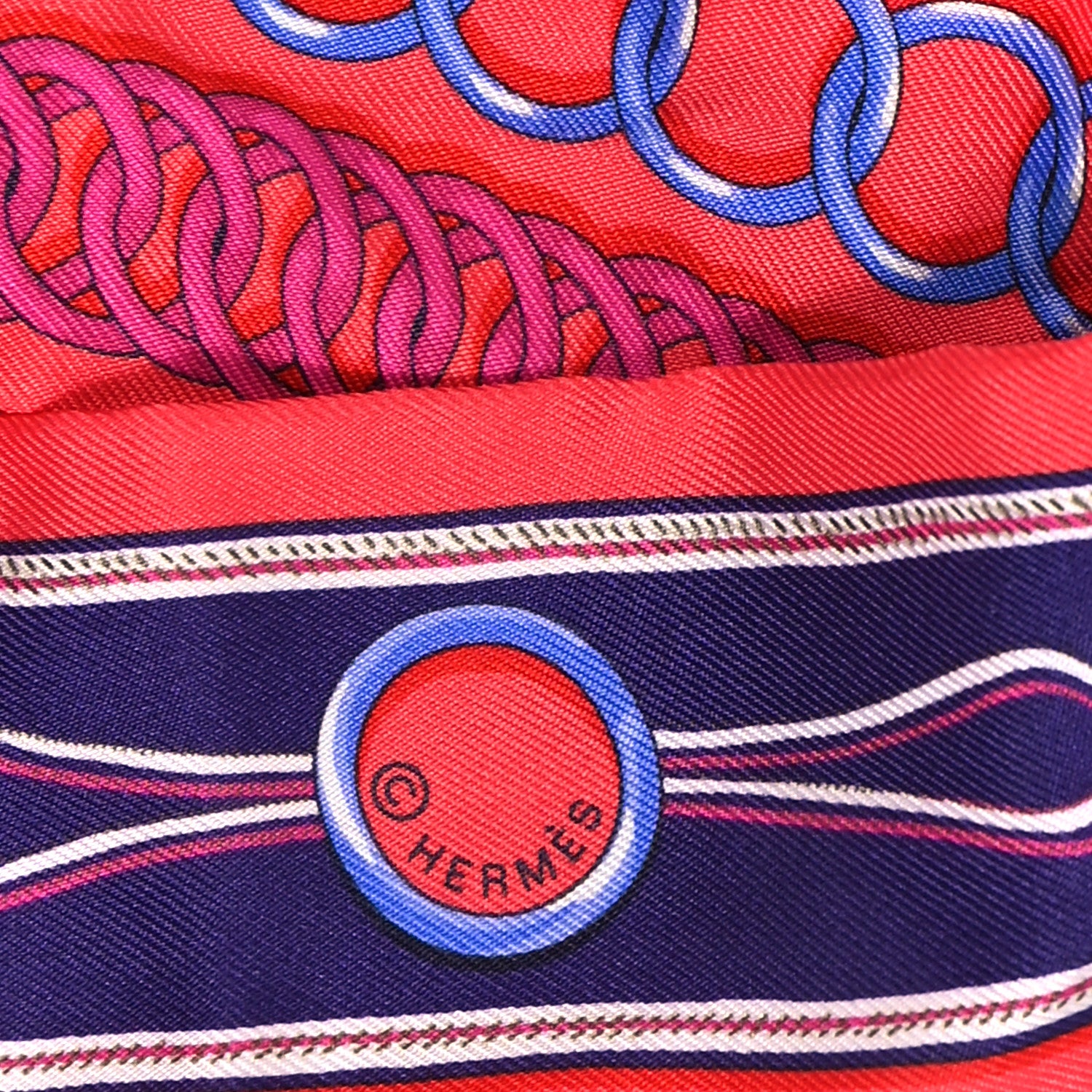 Hermes Silk Maillons Twilly Rouge Indigo Fuchsia 4 of 4
