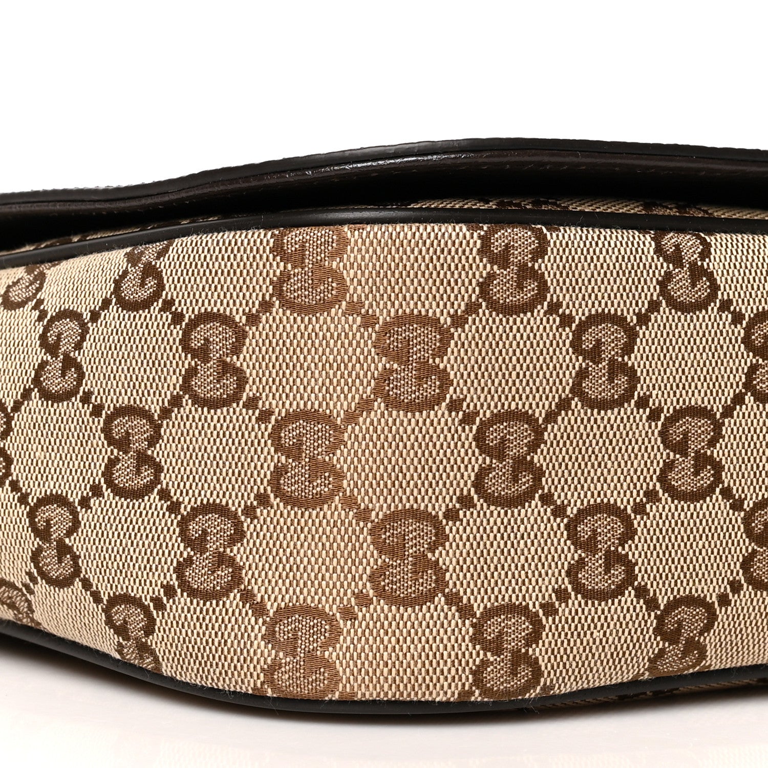 Gucci Monogram Flap Messenger Bag Beige Dark Brown 9 of 10