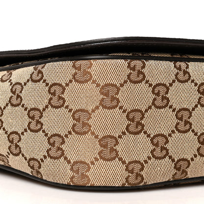 Gucci Monogram Flap Messenger Bag Beige Dark Brown 9 of 10