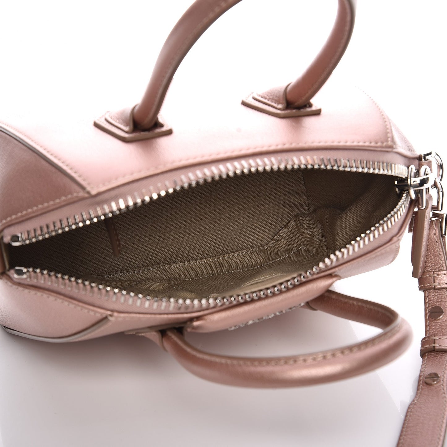 Metallic Sugar Goatskin Mini Antigona Light Pink
