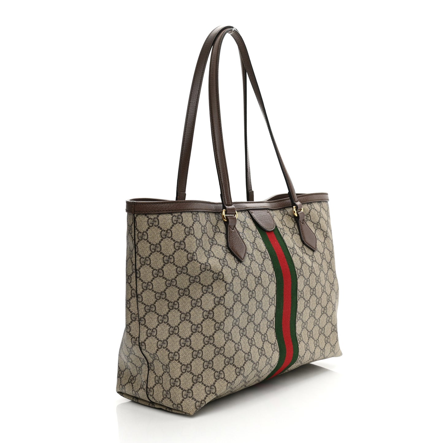 GG Supreme Monogram Medium Ophidia Shopping Tote Brown