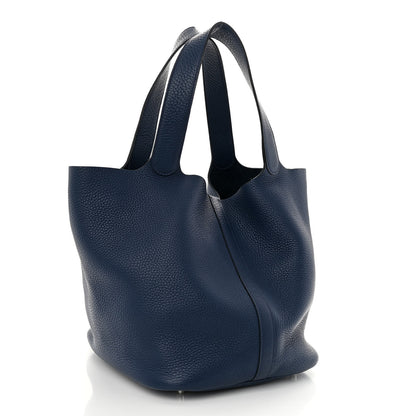 Hermes Taurillon Clemence Picotin Lock 26 GM Bleu Saphir 3 of 9