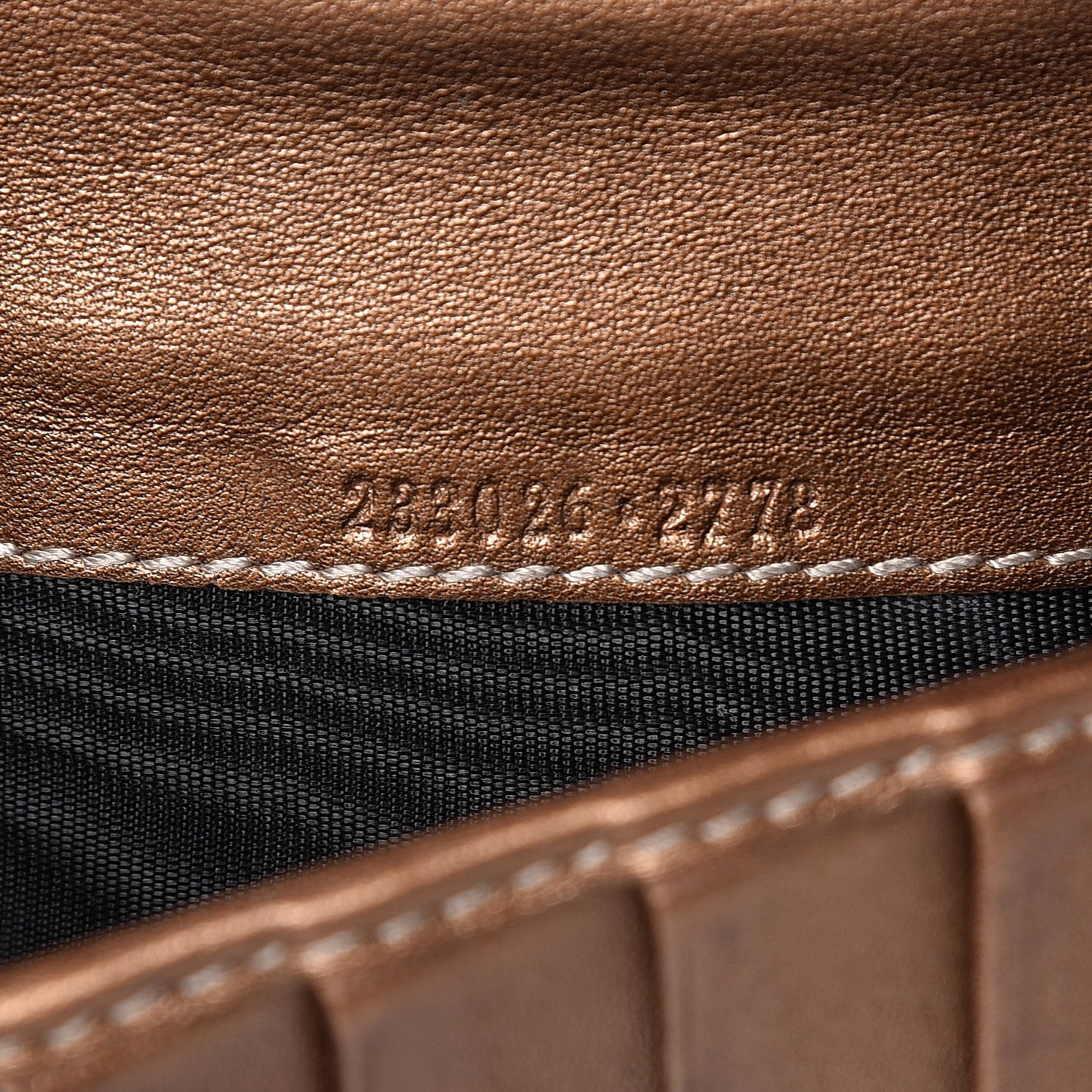 Metallic Guccissima Twins Zip Around Organizer Wallet Bronze