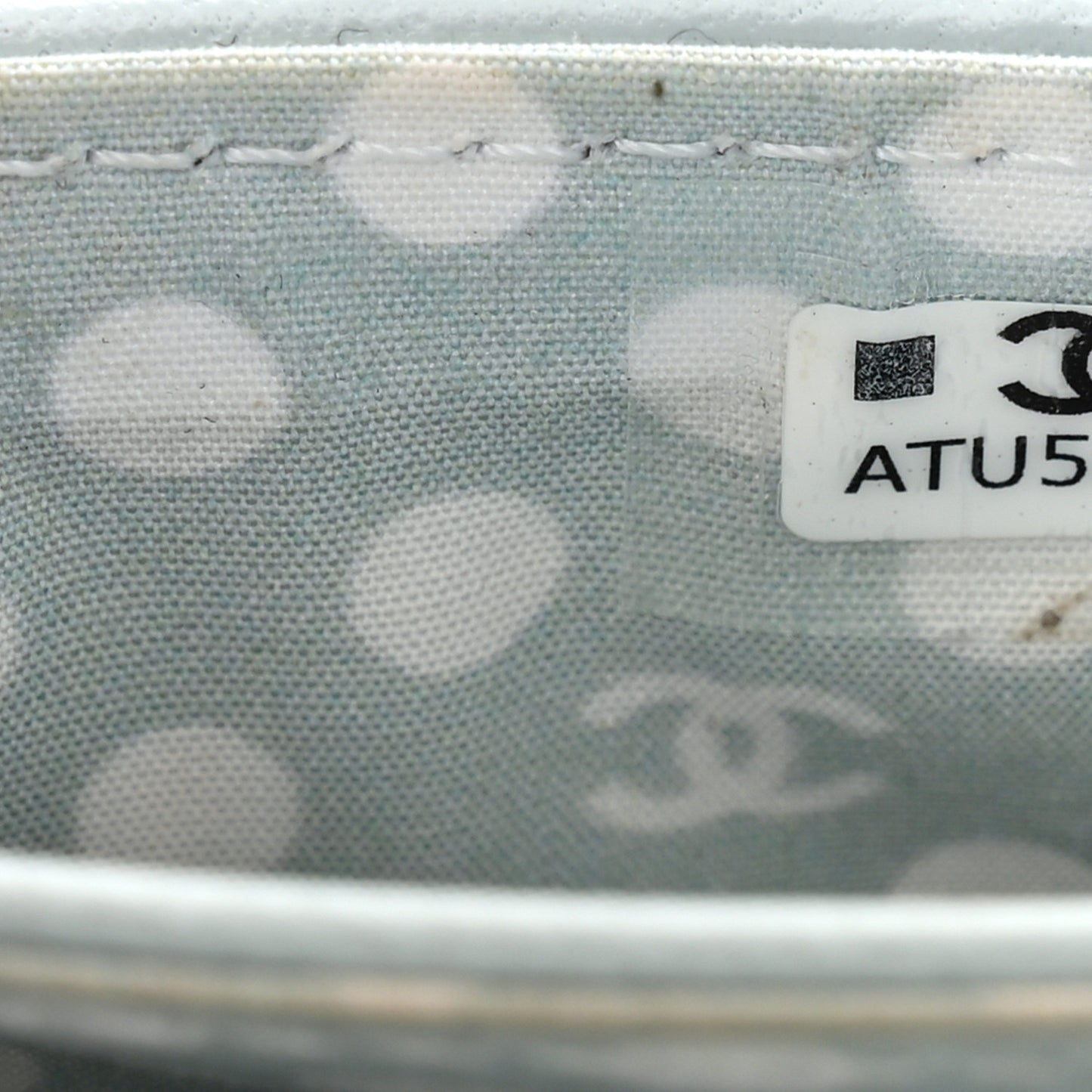 Lambskin Quilted Pearl CC Chanel Flap Card Holder Light Blue