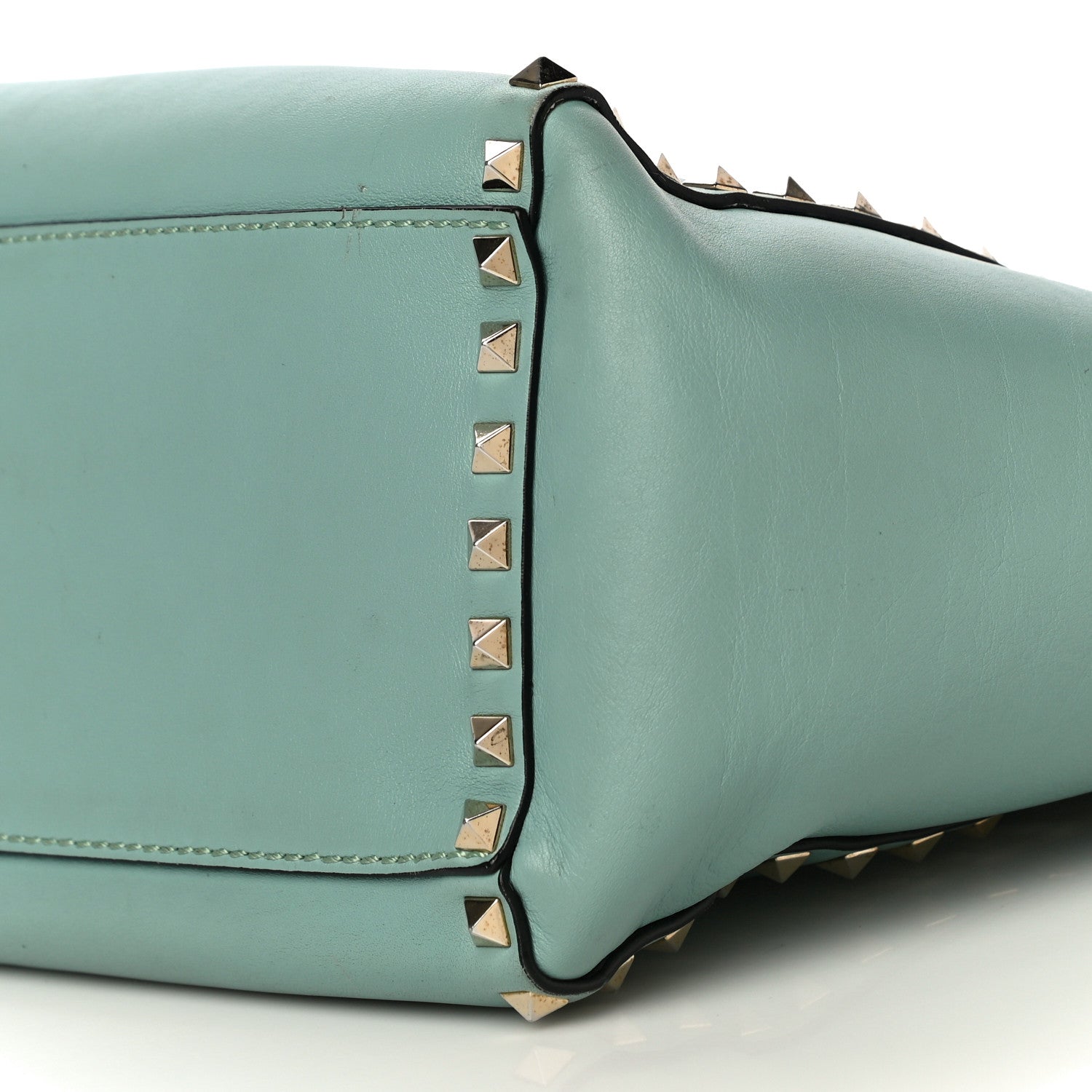 Valentino Garavani Vitello Rockstud Double Handle Tote Morning Dew 10 of 12