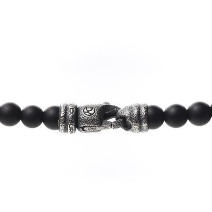 David Yurman Sterling Silver Black Onyx 5mm Spiritual Beads Necklace 4 of 5