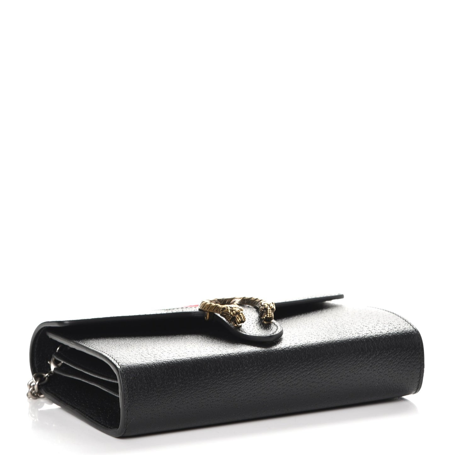 Calfskin Web Mini Dionysus Chain Wallet Black