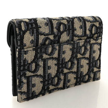 Christian Dior Oblique Saddle Card Holder Blue 3 of 8