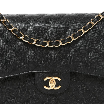 Chanel Caviar Quilted Jumbo Double Flap Black 8 of 10