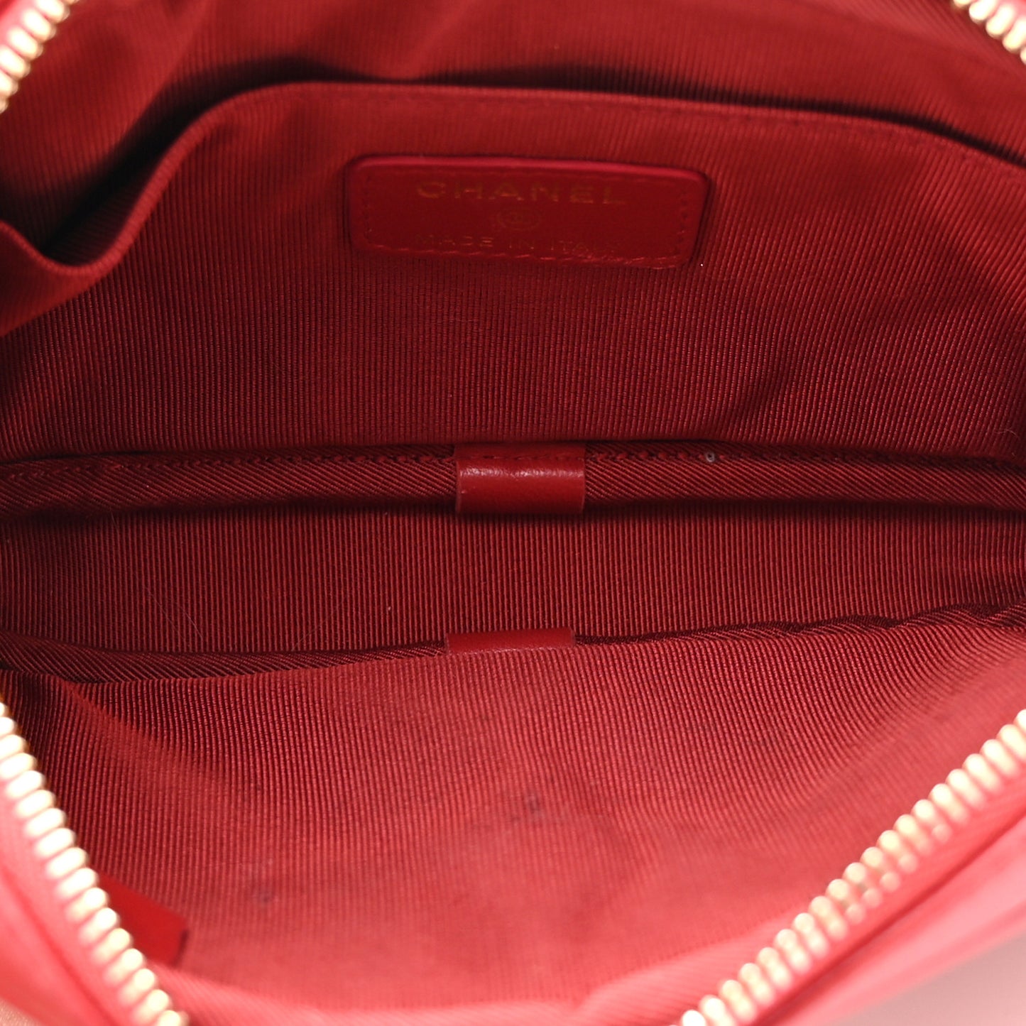 Lambskin Quilted Waist Bag With Pouch Red