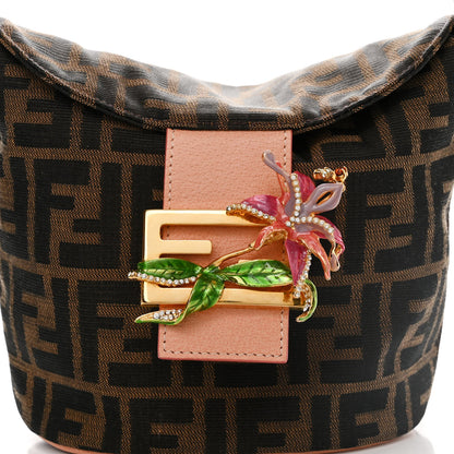 Fendi Zucca Crystal Flower Shoulder Bag Tobacco 7 of 10