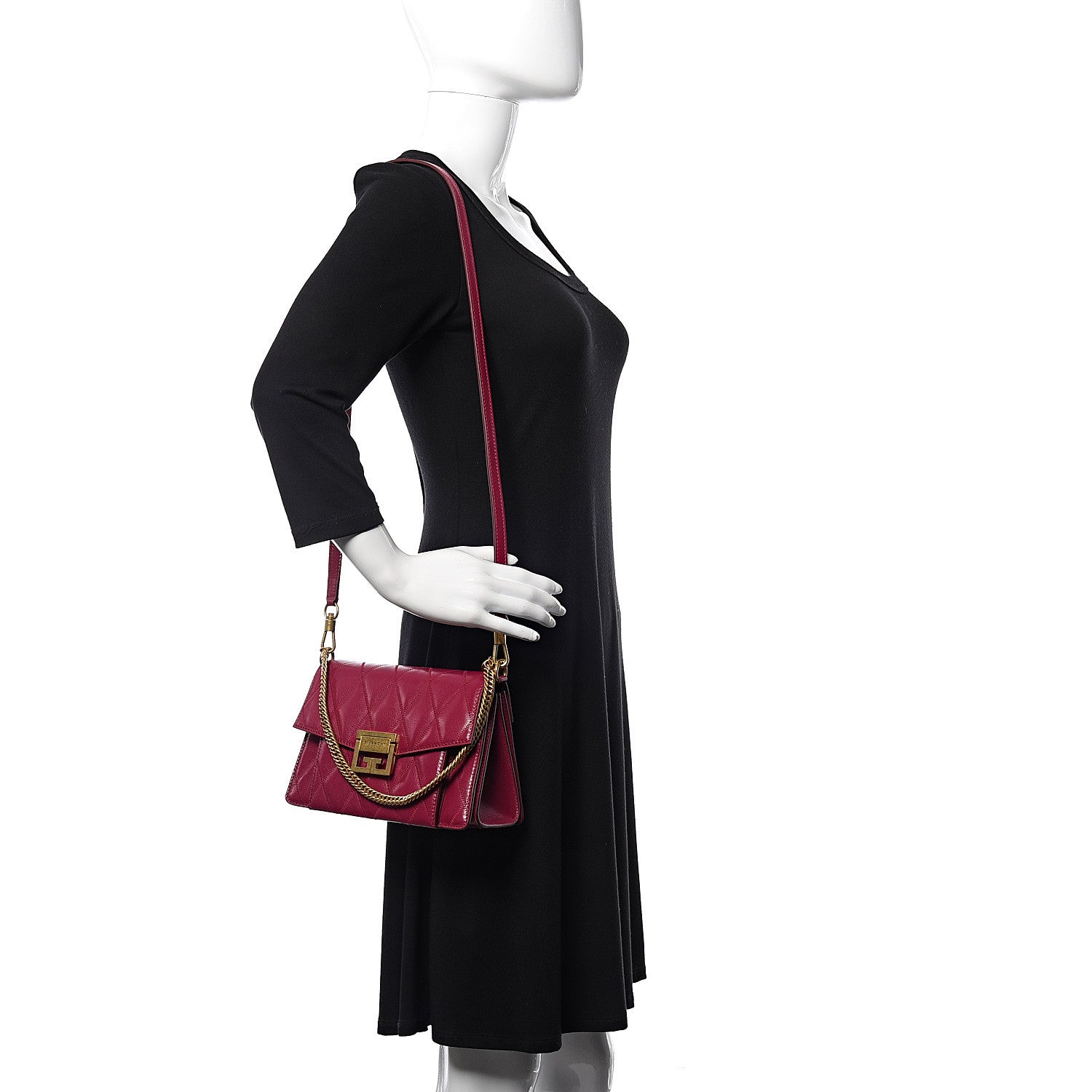 Givenchy Goatskin Small GV3 Shoulder Bag Purple 2 of 9