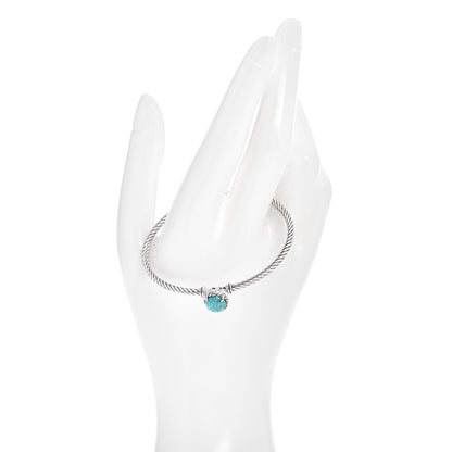 David Yurman Sterling Silver Turquoise 3mm Chatelaine Bracelet 2 of 4