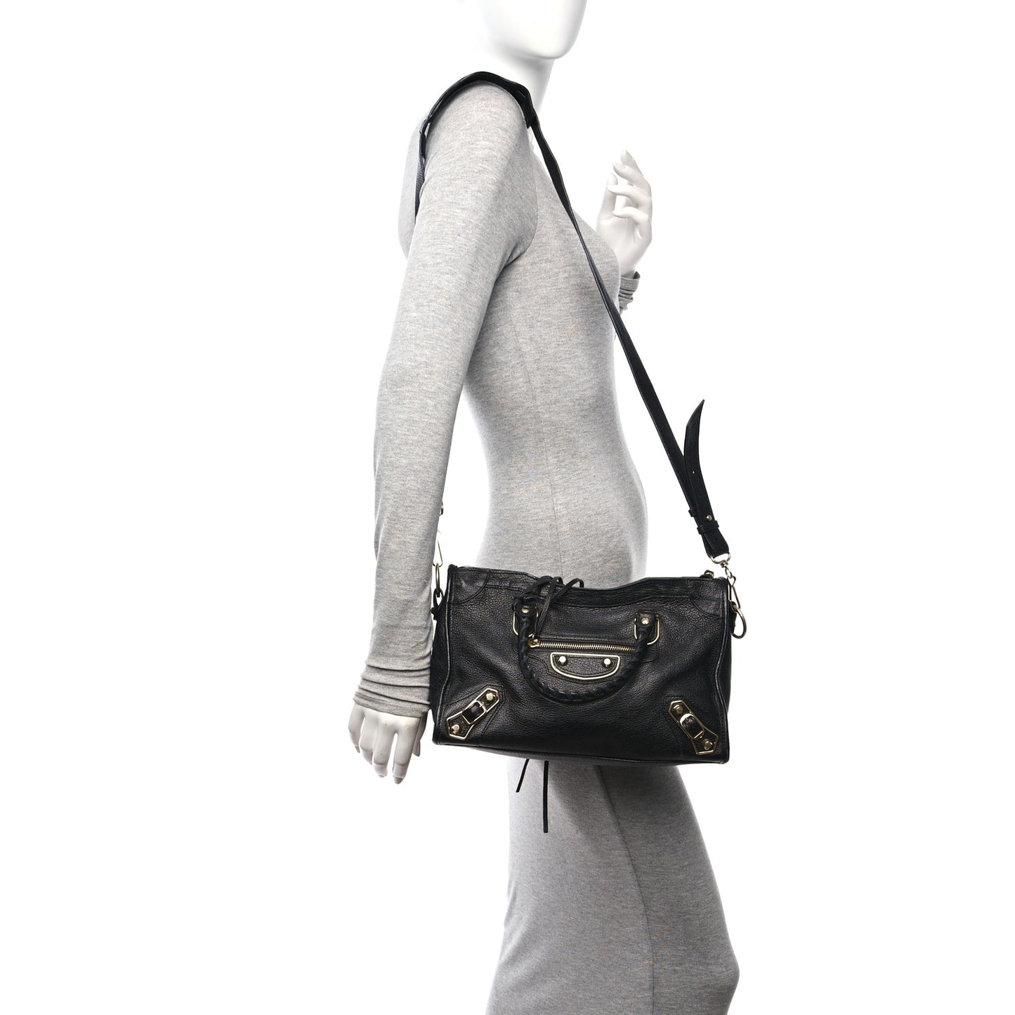 Chevre Gold Metallic Edge Hardware S City Black