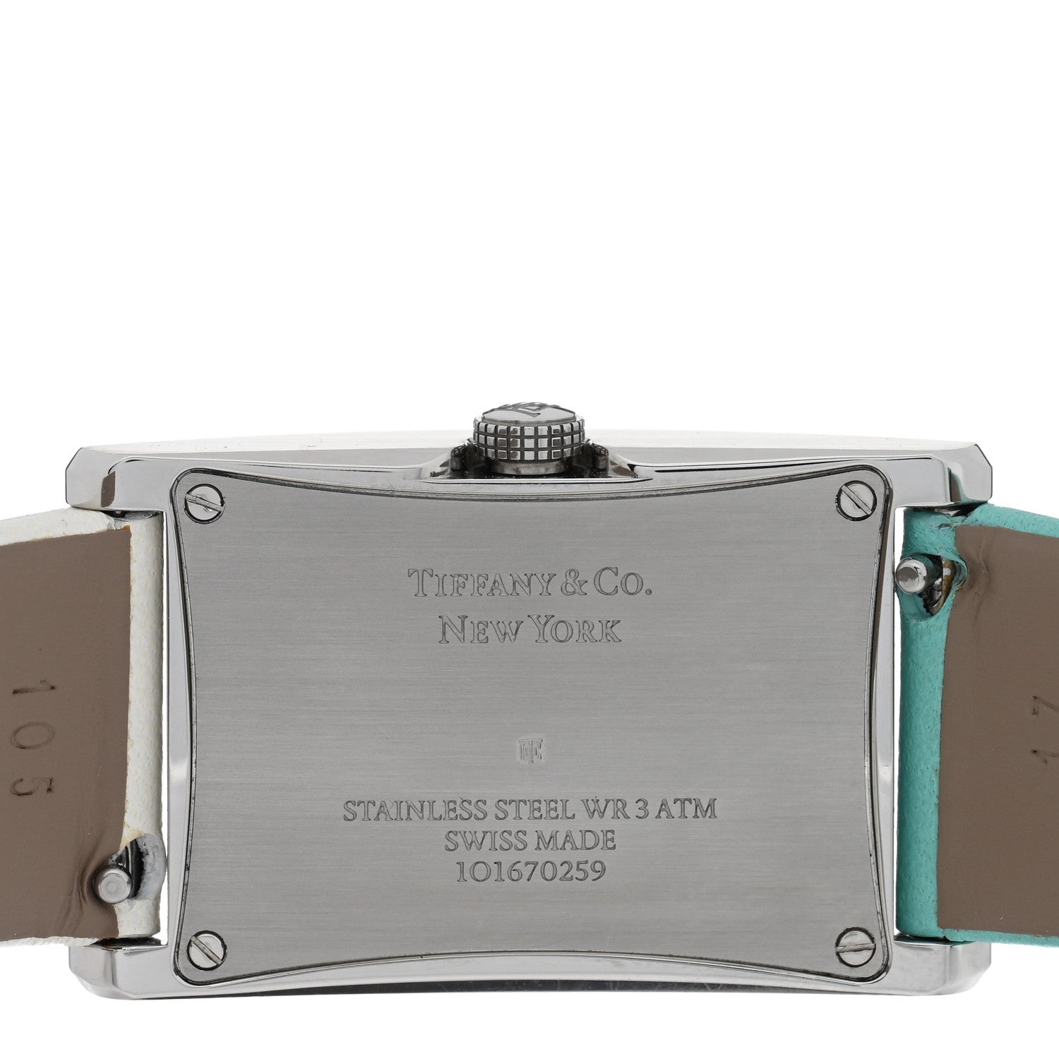 Tiffany Stainless Steel Calfskin 22mm East West 2-Hand Quartz