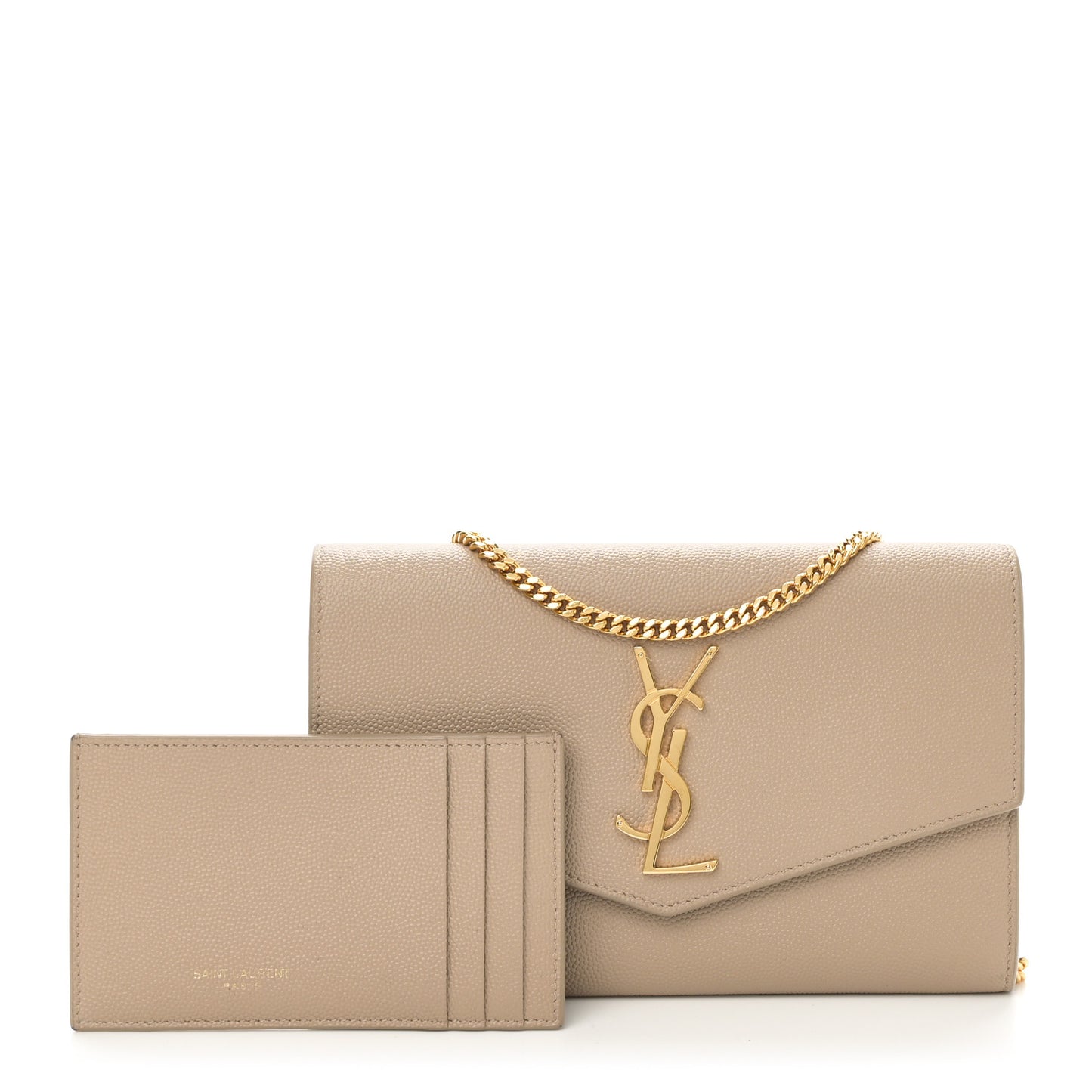 Grain De Poudre Monogram Uptown Chain Wallet Taupe