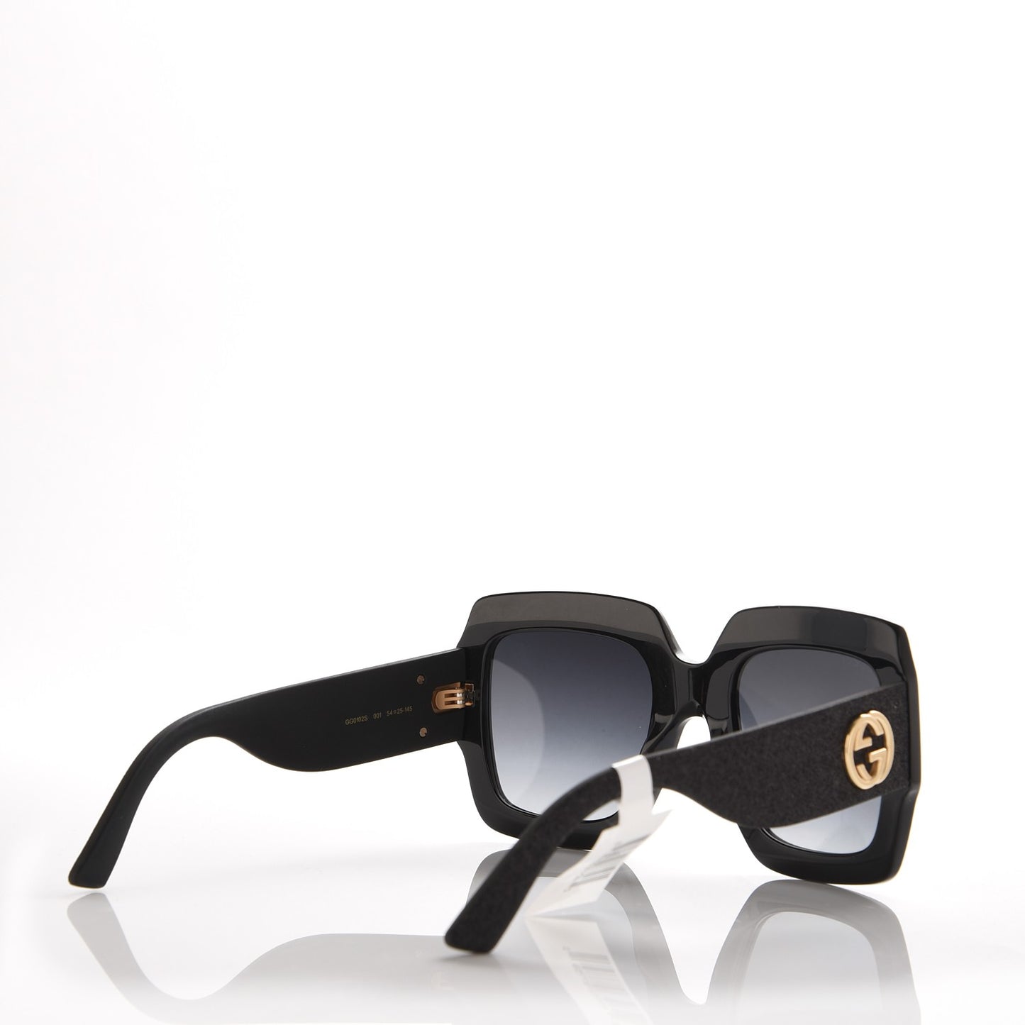 Square Frame GG0102S Sunglasses Glitter Black