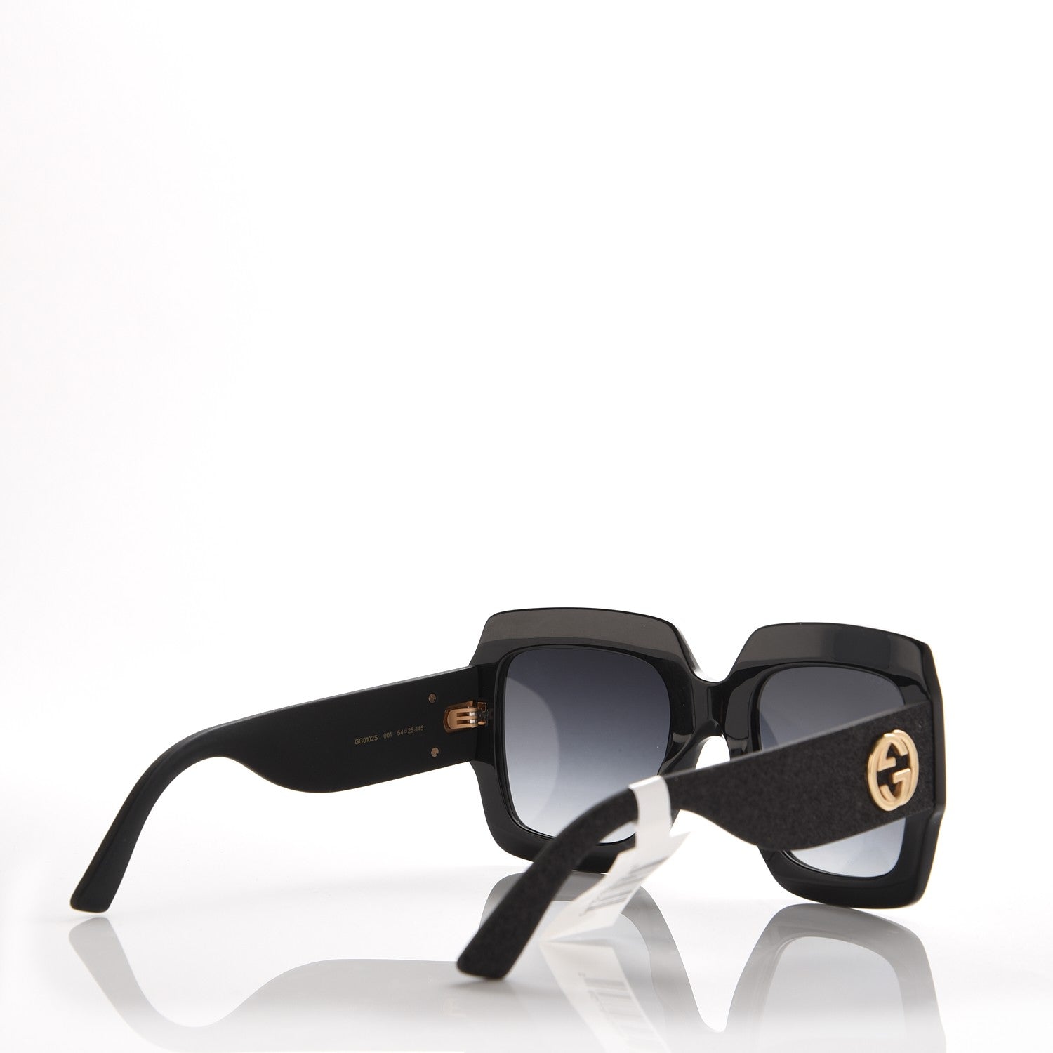 Gucci Square Frame GG0102S Sunglasses Glitter Black 4 of 9