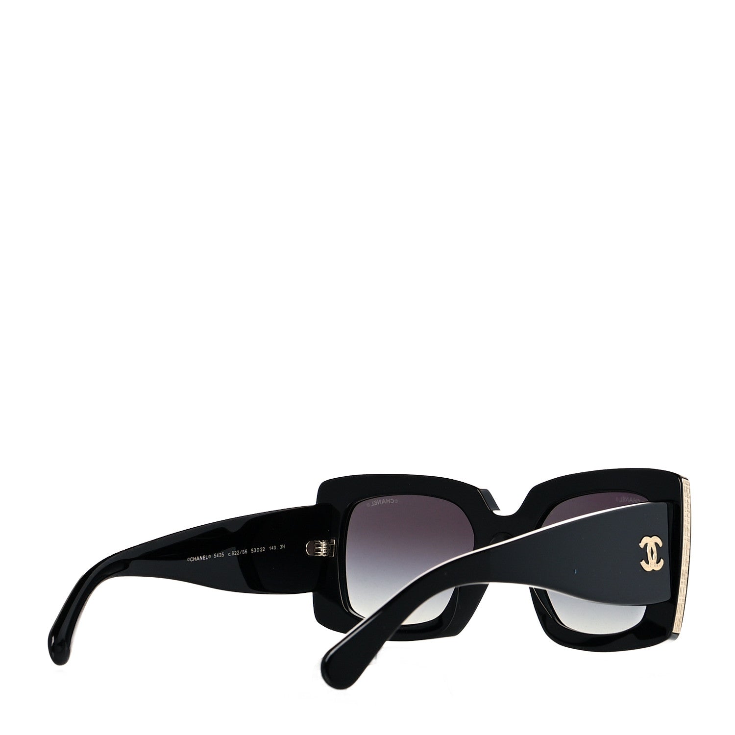 Chanel Acetate Rectangle Sunglasses 5435 Black 4 of 7