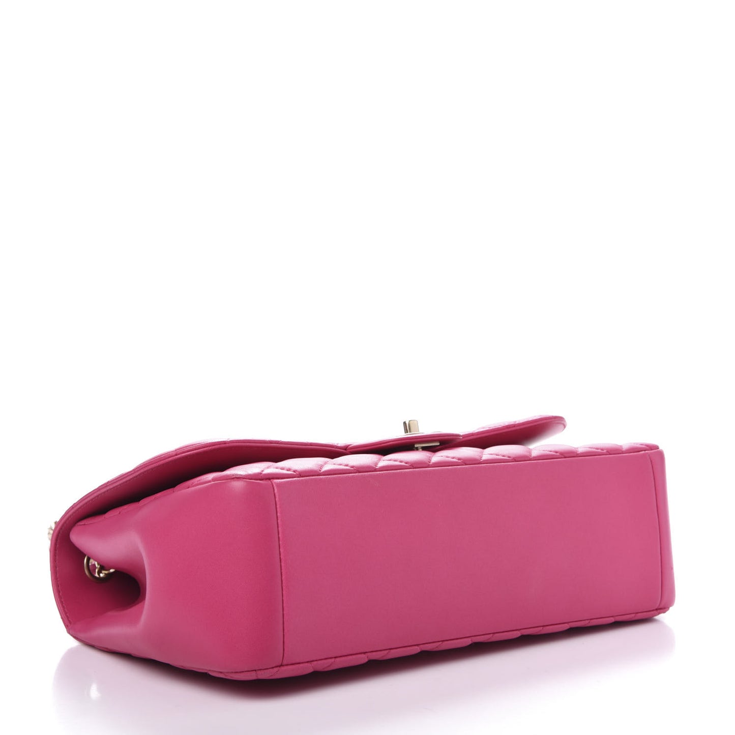 Lambskin Quilted Jumbo Mademoiselle Chic Flap Fuchsia