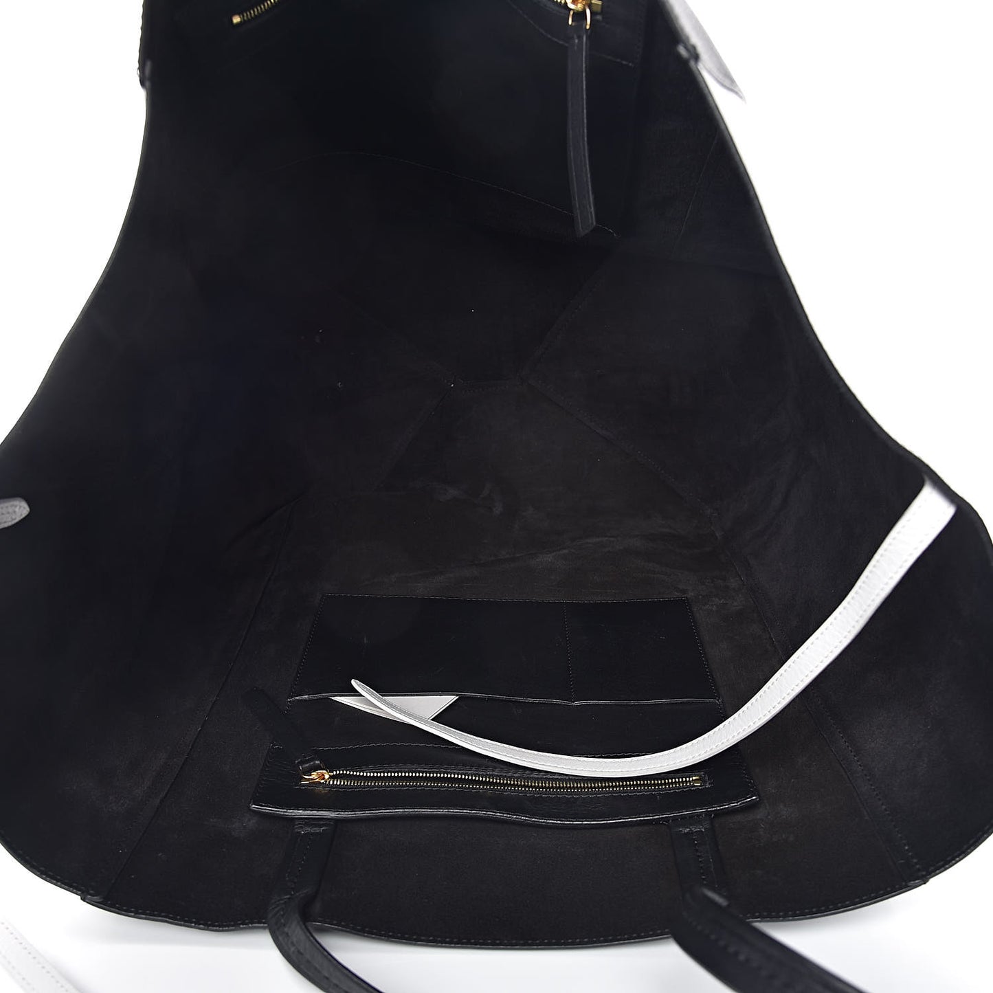 Calfskin Large Horizontal Cabas Phantom White Black