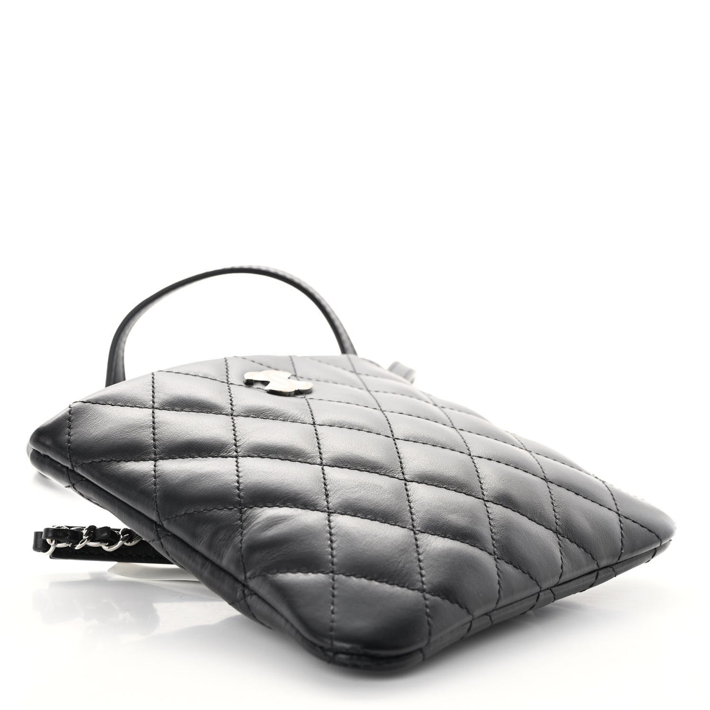 Lambskin Quilted Crossbody Bag Black