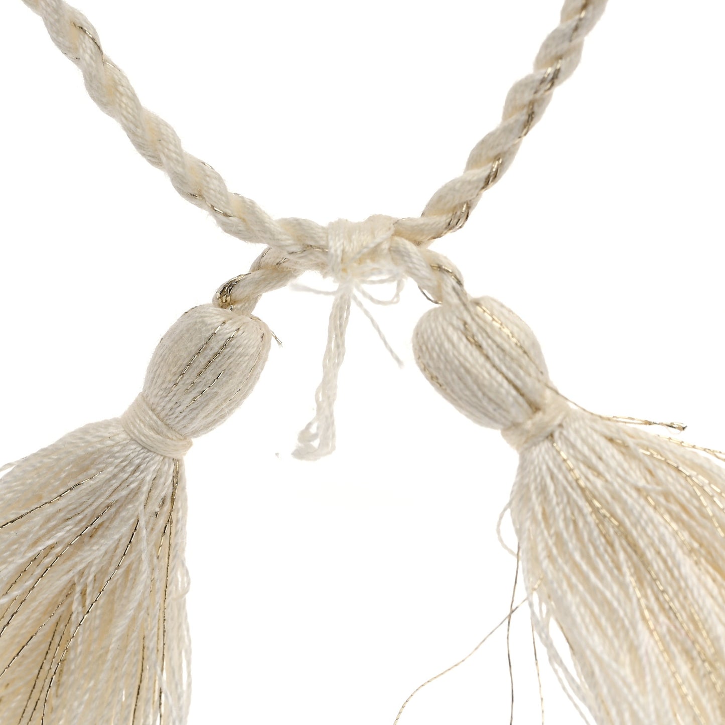 Woven Cotton J'Adior Friendship Bracelet White Gold