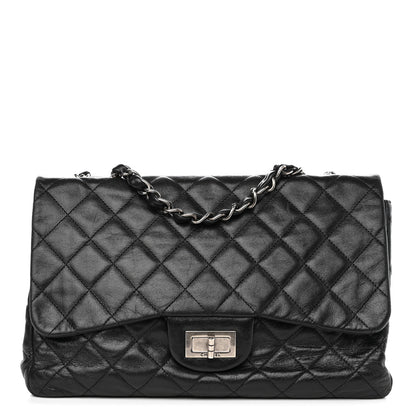 Chanel Washed Lambskin Quilted Jumbo Hybrid Reissue Flap Black 1 of 9