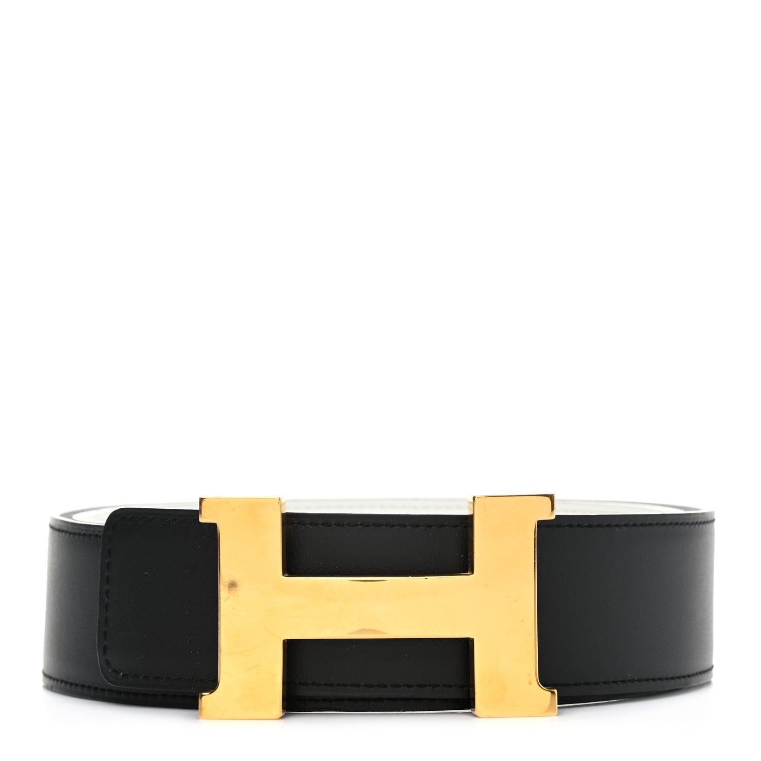 Hermes Chamonix Epsom 38mm Constance H Belt 100 Black White 1 of 8