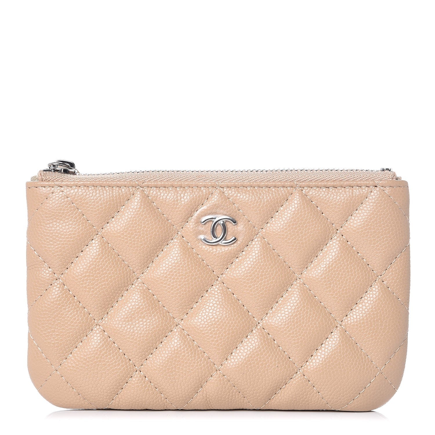 Chanel Caviar Quilted Small Cosmetic Case Beige 1 of 8