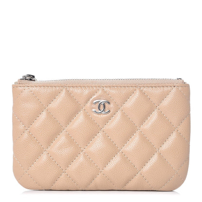 Chanel Caviar Quilted Small Cosmetic Case Beige 1 of 8