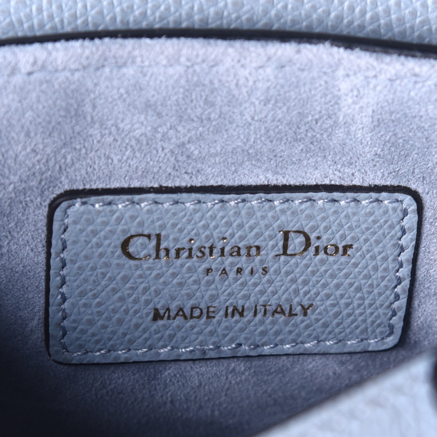 Grained Calfskin Mini Saddle Bag Sky Blue