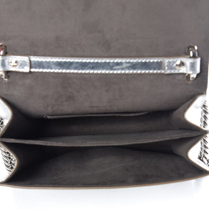 Fendi Vitello Catalan Mirror Scalloped Multi Studded Small Kan I Shoulder Bag Argento 5 of 10