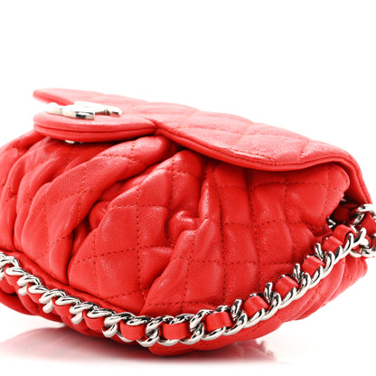 Chanel Washed Lambskin Mini Chain Around Messenger Coral 10 of 11