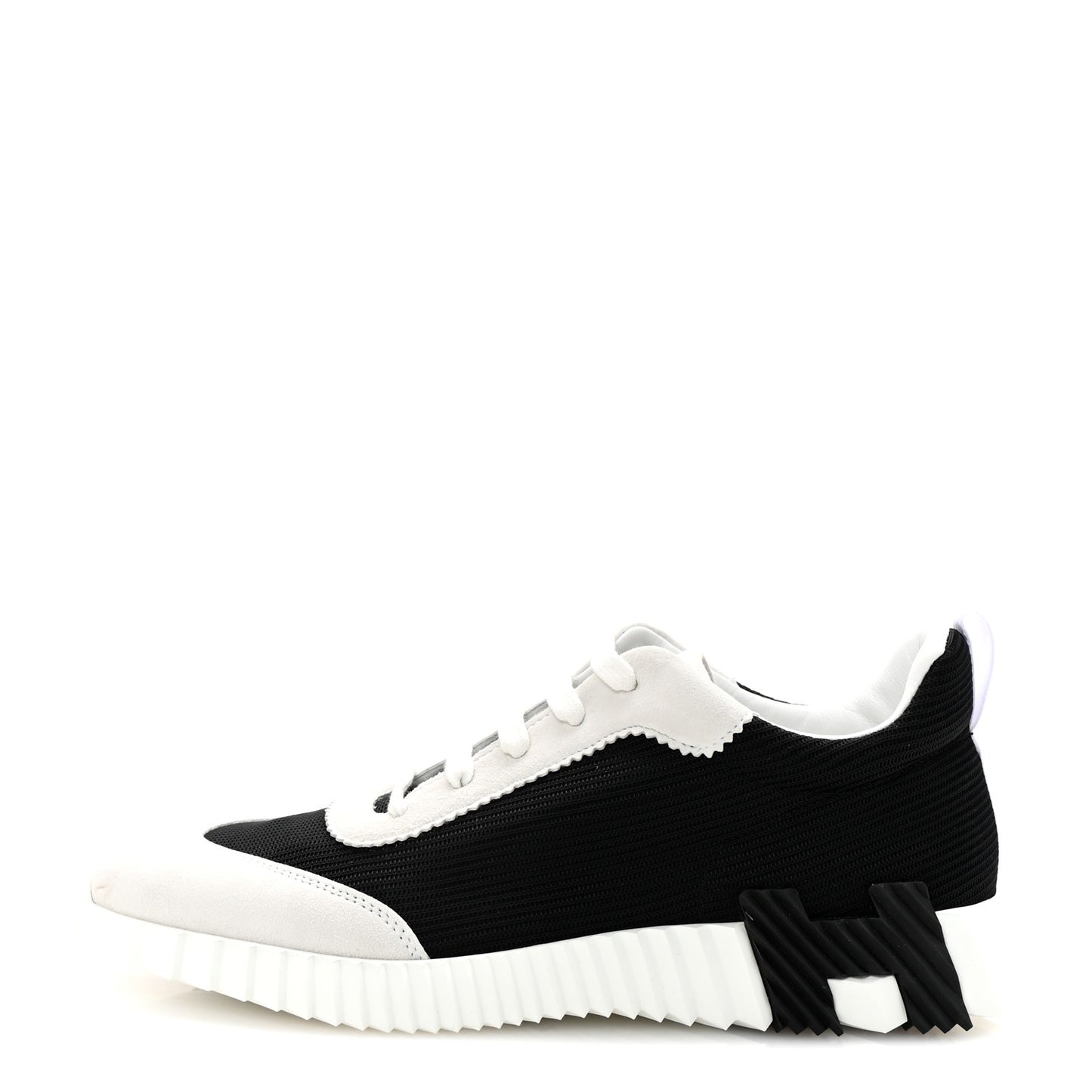 Ripstop Fabric Suede Mens Bouncing Sneakers 42.5 Black White