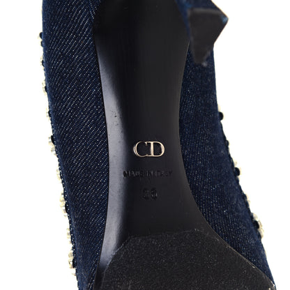 Christian Dior Denim Crystal Garland Pumps 36 Blue Fonce 9 of 10