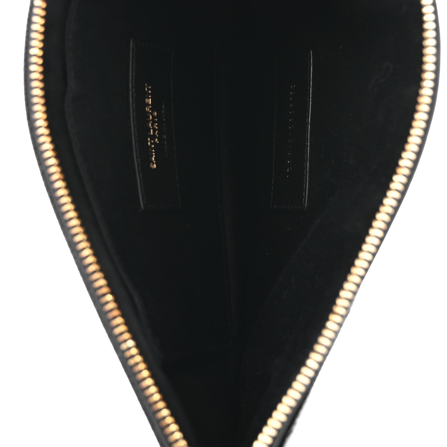 Saint Laurent Grain De Poudre Chevron Monogram Large Bill Pouch Black 10 of 14