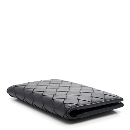 Bottega Veneta Nappa Intrecciato Medium Bifold Zip Wallet Navy 4 of 6