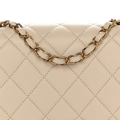 Chanel Sheepskin Quilted Large Beauty Lock Flap Light Beige 8 of 11