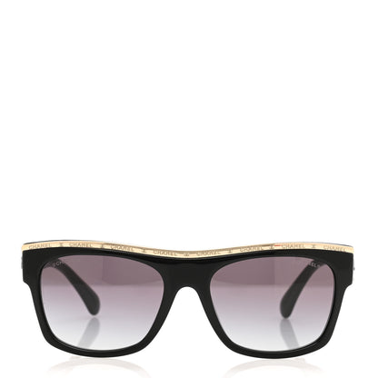 Chanel Acetate Square Sunglasses 71505-A Black Grey 2 of 6