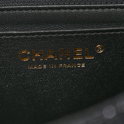 Chanel Tweed Quilted Medium Crystal CC Single Flap Black 6 of 11