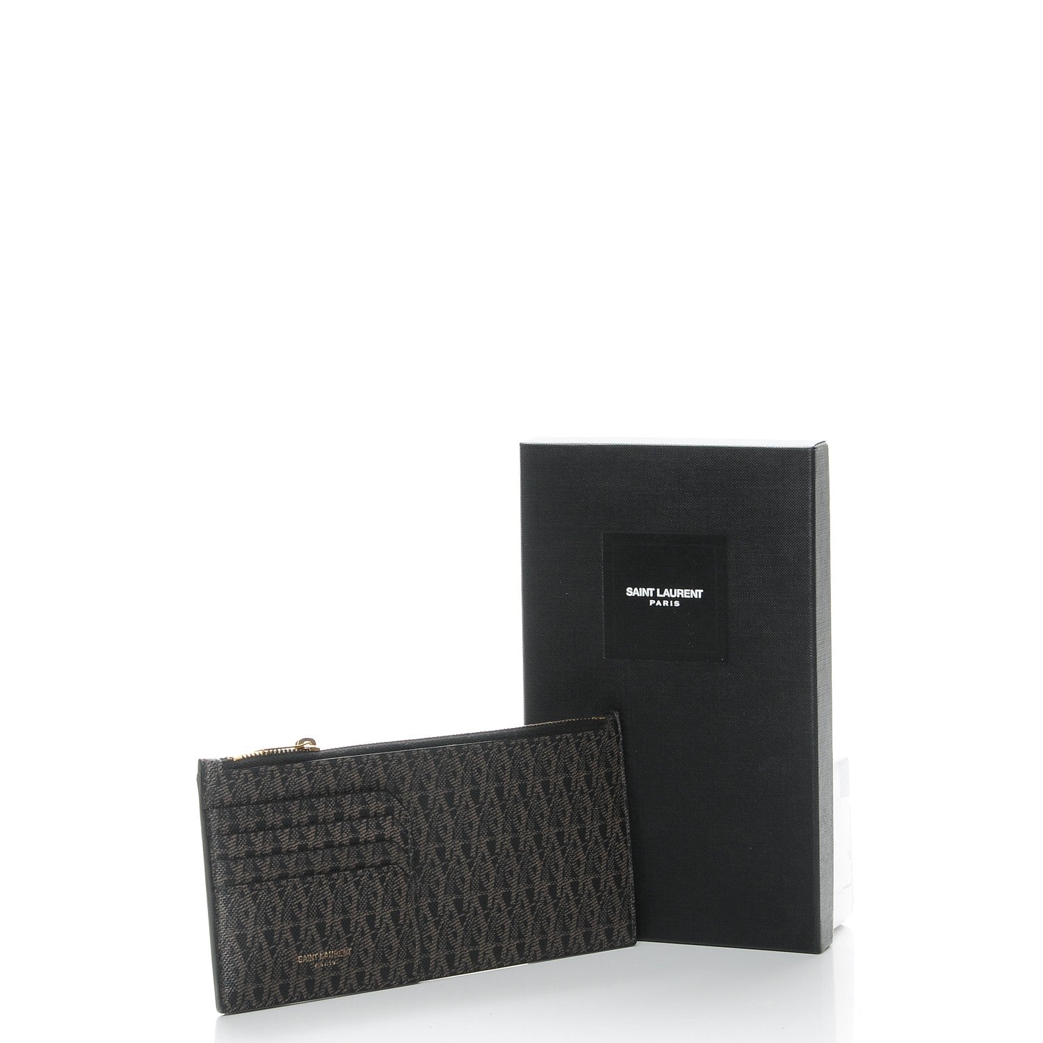 Saint Laurent Classic Toile Monogram 4 Fragments Zip Pouch Black 8 of 8