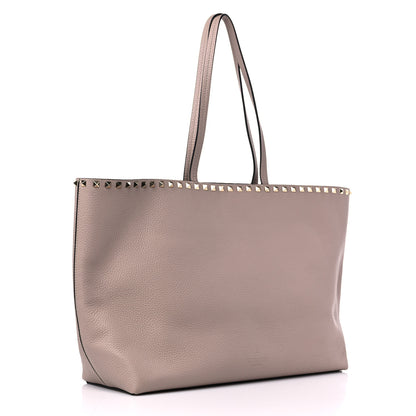 Valentino Garavani Grained Calfskin Rockstud Shoulder Tote Poudre 3 of 14