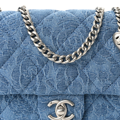 Chanel Denim Quilted Camellia Sweetheart Mini Flap Blue 7 of 10