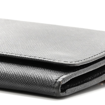 Prada Saffiano Metal Oro Chain Wallet Black 9 of 10