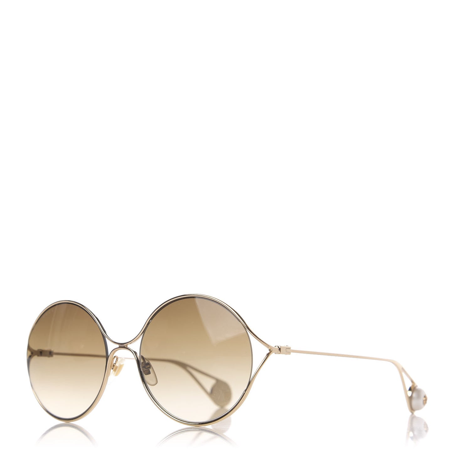 Round Pearl Tip Sunglasses GG0253S Gold