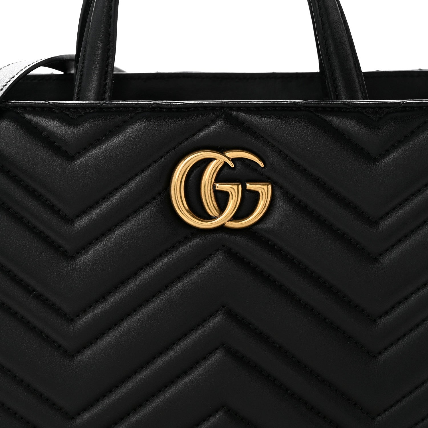 Gucci Calfskin Matelasse Small GG Marmont Tote Black 8 of 14