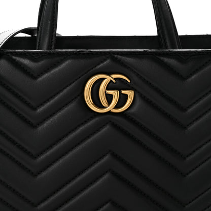 Gucci Calfskin Matelasse Small GG Marmont Tote Black 8 of 14