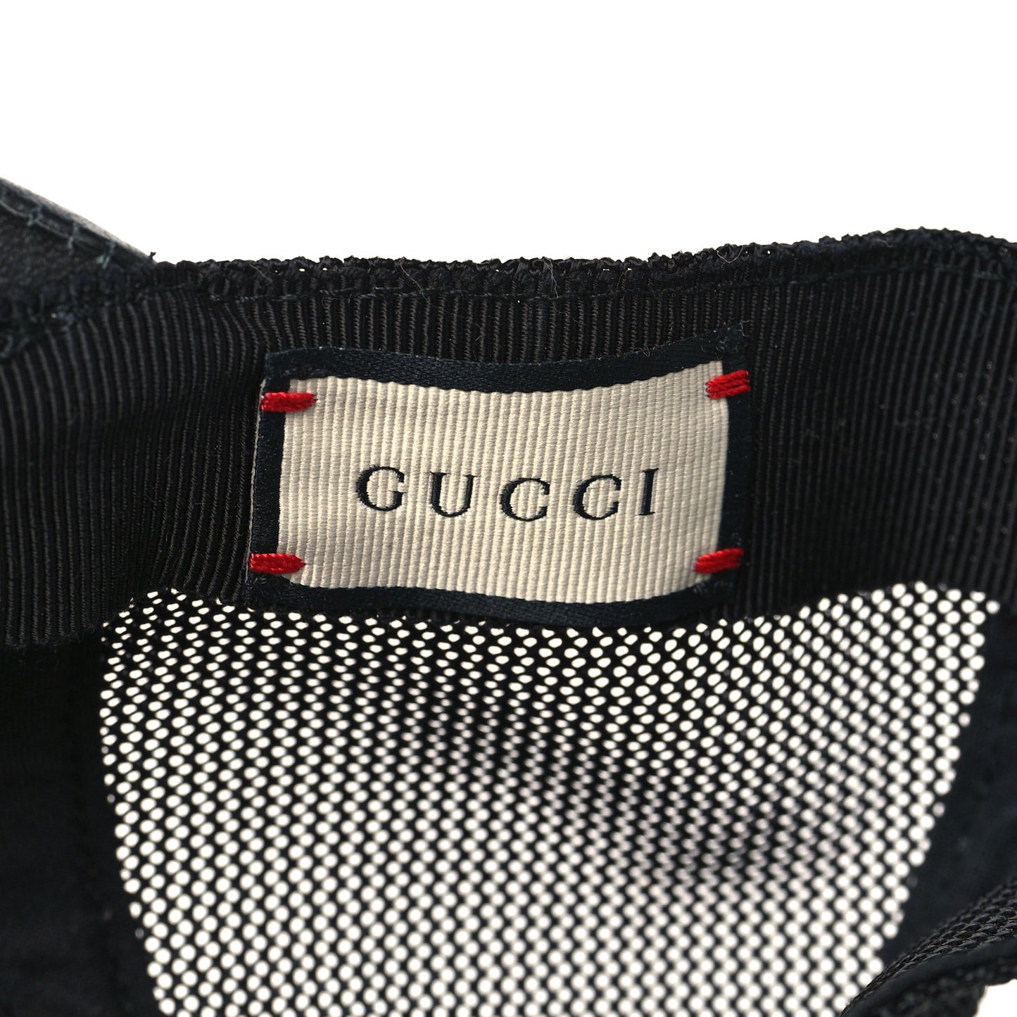 Grained Calfskin Logo Baseball Hat L Black