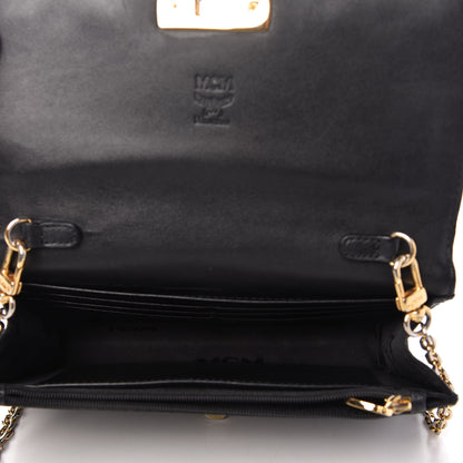 MCM Calfskin Studded Shoulder Bag Black 5 of 10